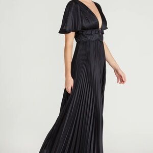 Amur pleated navy Ivy gown, size 4